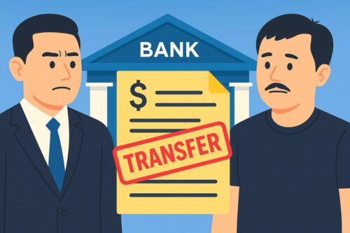 Ilustrasi transfer bank melalui rekening